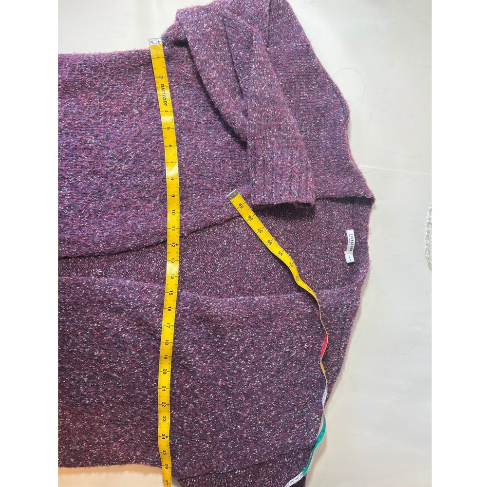 Signature Reitmans Womens XXL Purple Marled Knit Open Front Longline Cardigan - Picture 4 of 5